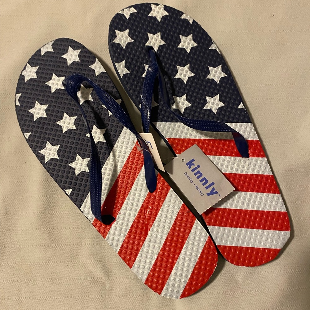 American Flag Flip Flops - Red White Blue